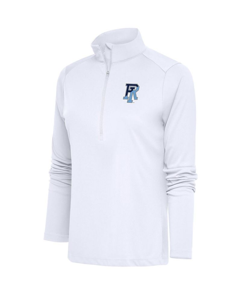 Women's White Rhode Island Rams Tribute Half-Zip Pullover Sweatshirt