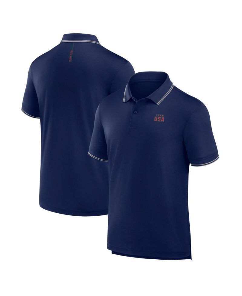 Men's Athletic Navy Team USA Front Office Move Mono Pique Polo Shirt