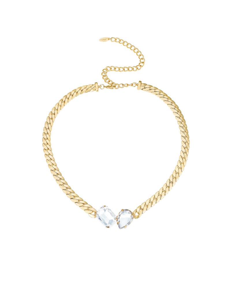 Glass Gem 18K Gold Plated Necklace