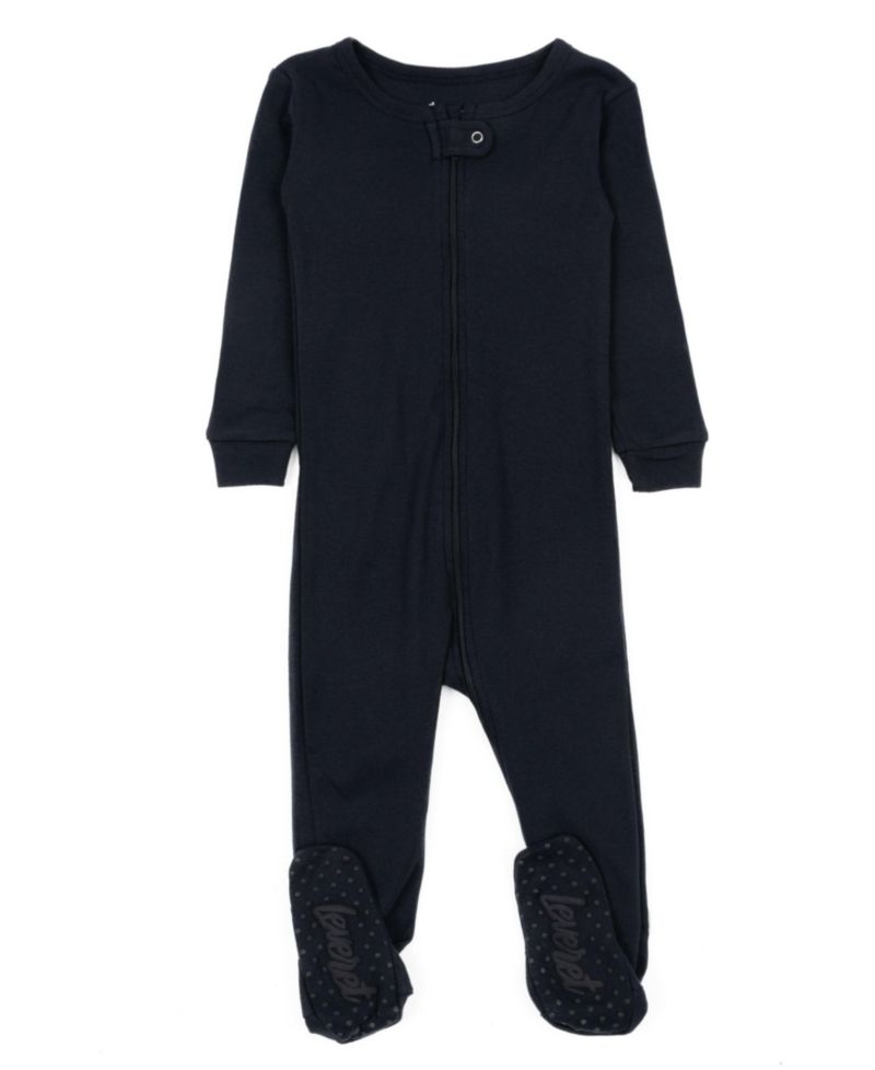 Toddler Matching Family One Piece Footed Cotton Long Sleeve Solid Color Pajamas 2T-5T