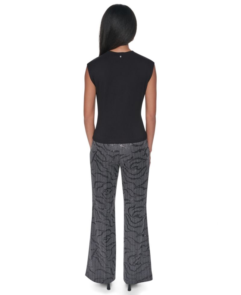 Women's Ruched Mock-Neck Fitted Tank Top