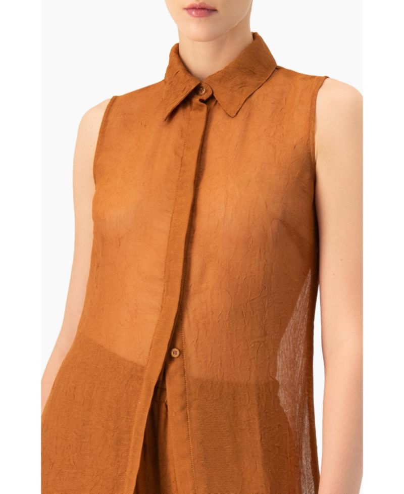 Women's Sleeveless Collared Tunic