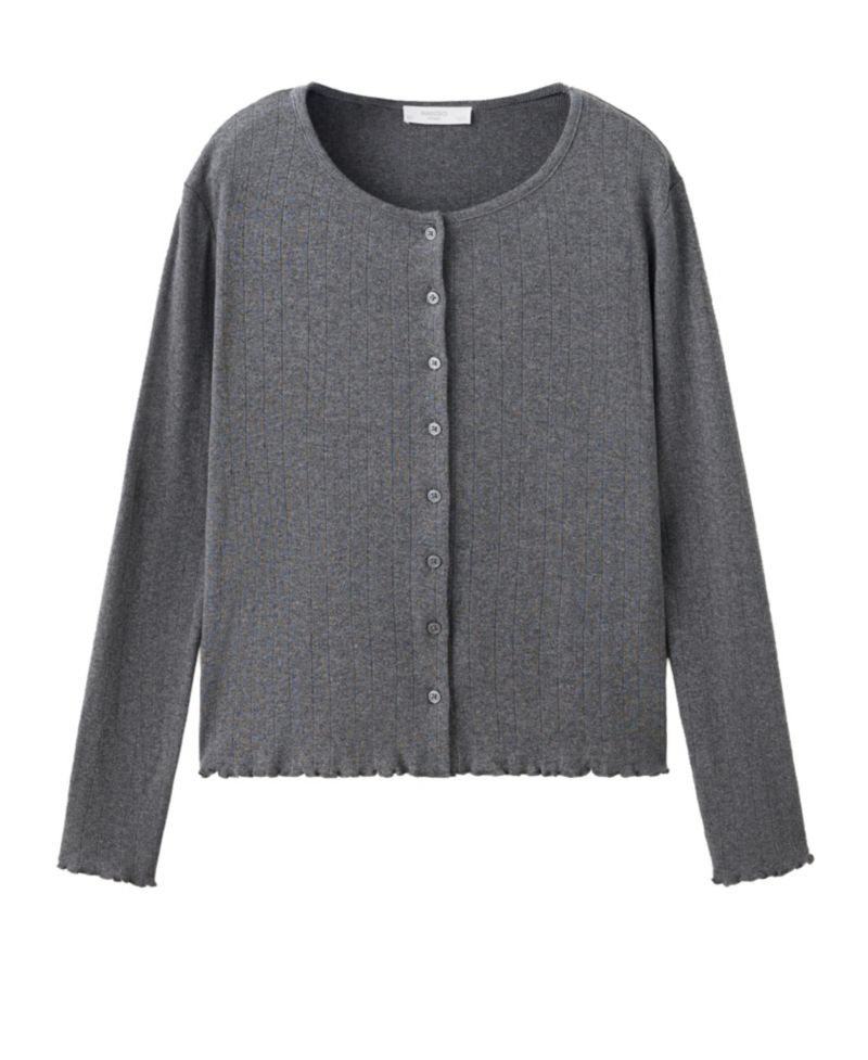 Women's Open-Knit Long-Sleeve Cotton Pajama Cardigan
