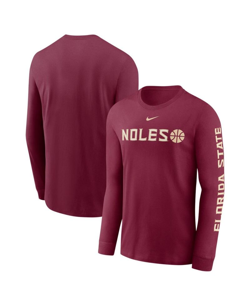 Men's Garnet Florida State Seminoles Basketball Icon Two-Hit Long Sleeve T-Shirt