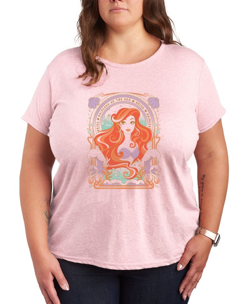 Plus Size Disney Princess Ariel Art Nouveau Short-Sleeve Graphic T-Shirt