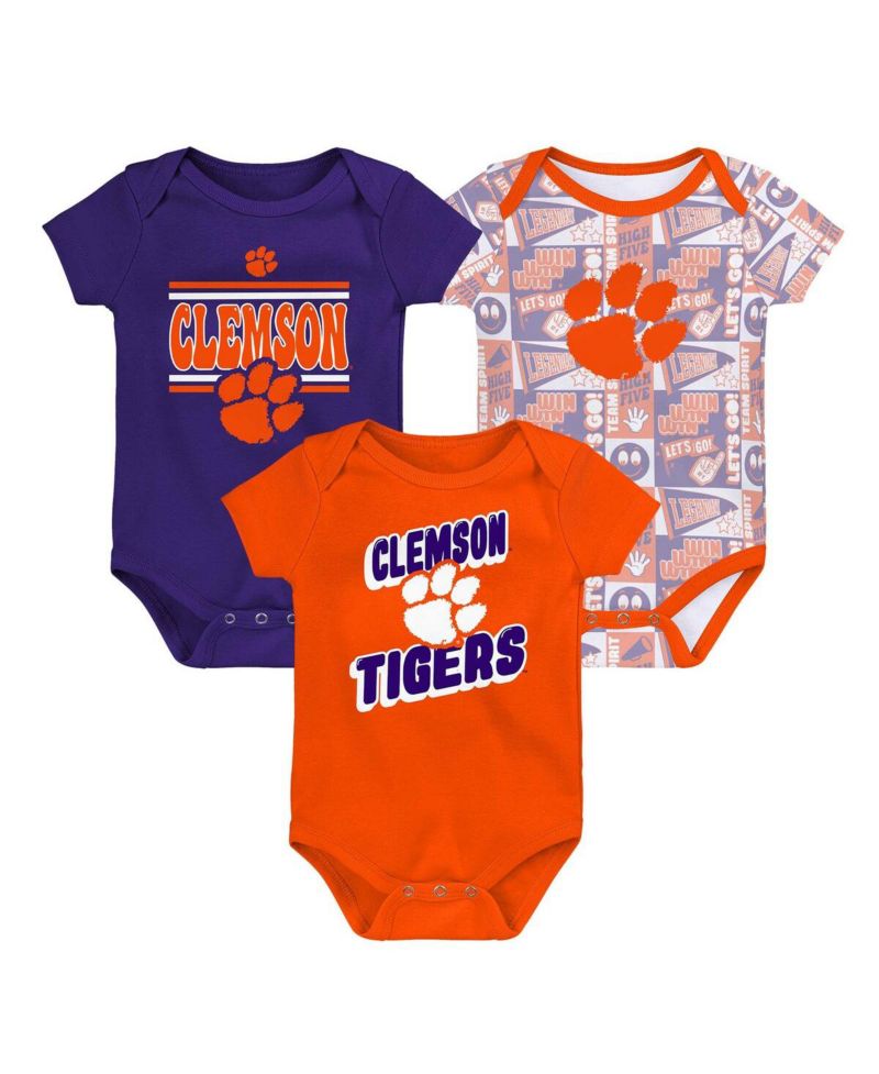 Newborn Orange Clemson Tigers Sunday Comics 3-Pack Bodysuit Set