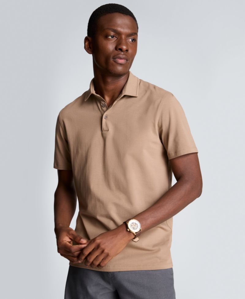 Men's Short-Sleeve Collared Slim-Fit Polo Shirt