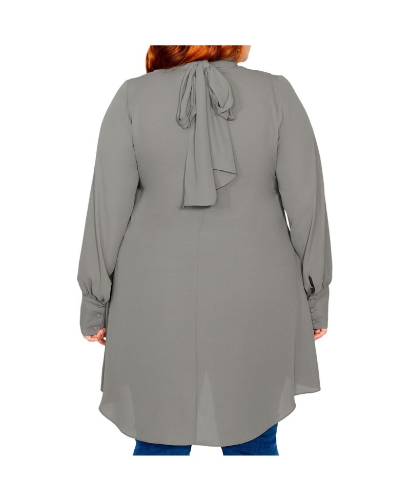 Women's Neck Tie Tunic Top