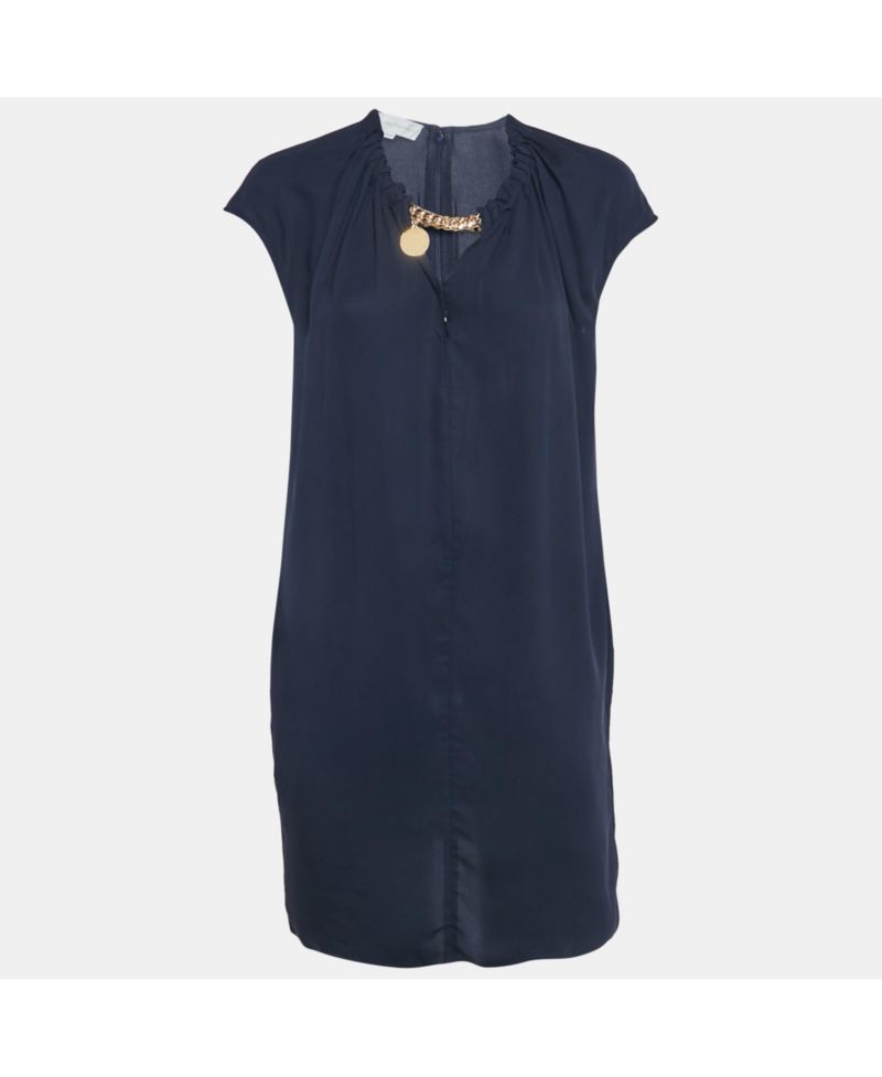 Women's Navy Silk Dress