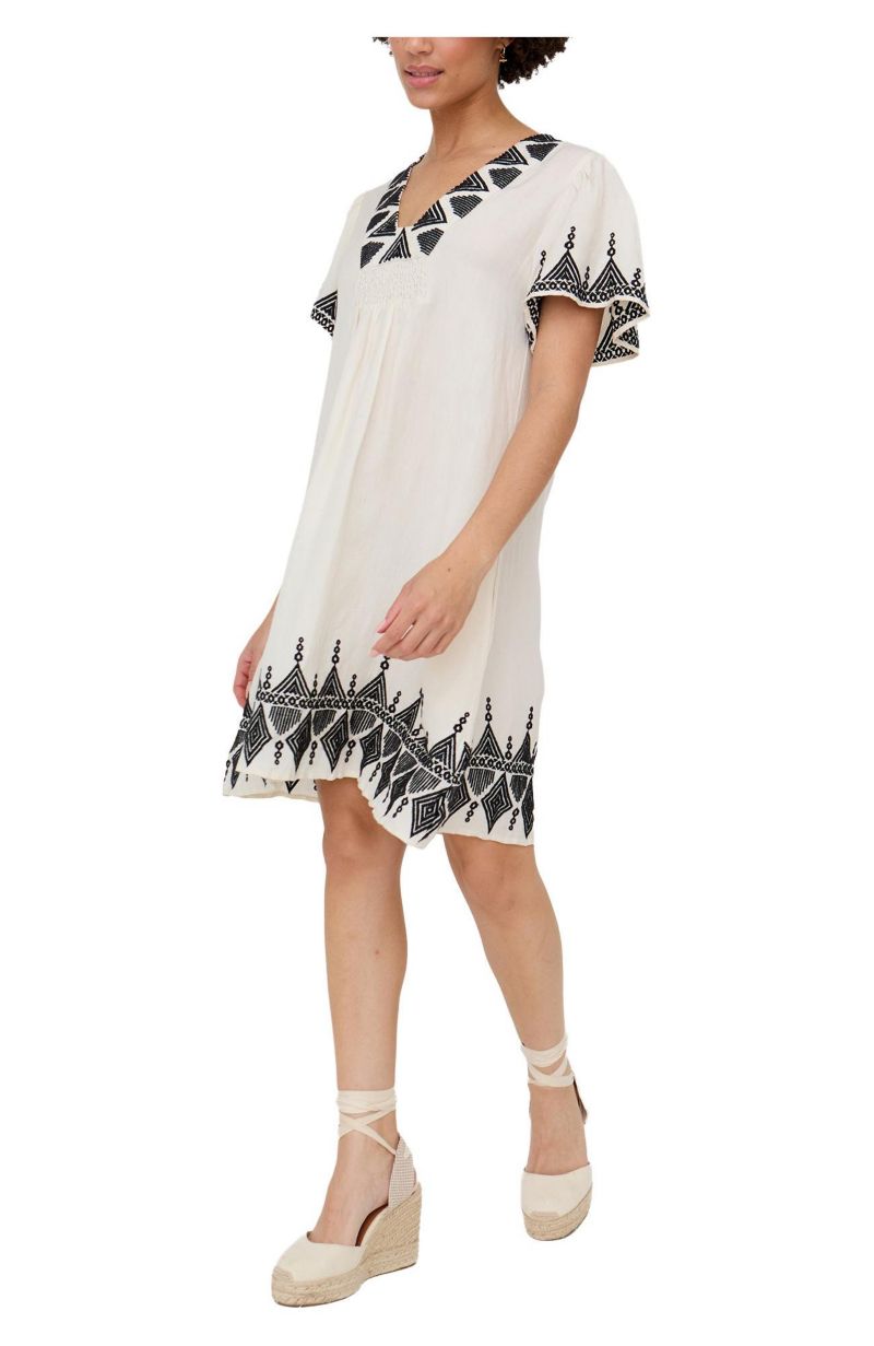 Women's Liberty V-Neck Embroidered Mini Dress