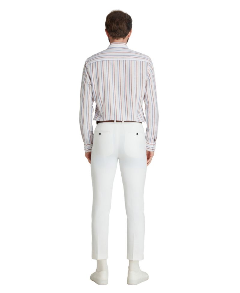 Men's Slim-Fit Linen Oslo Stripe Dress Shirt