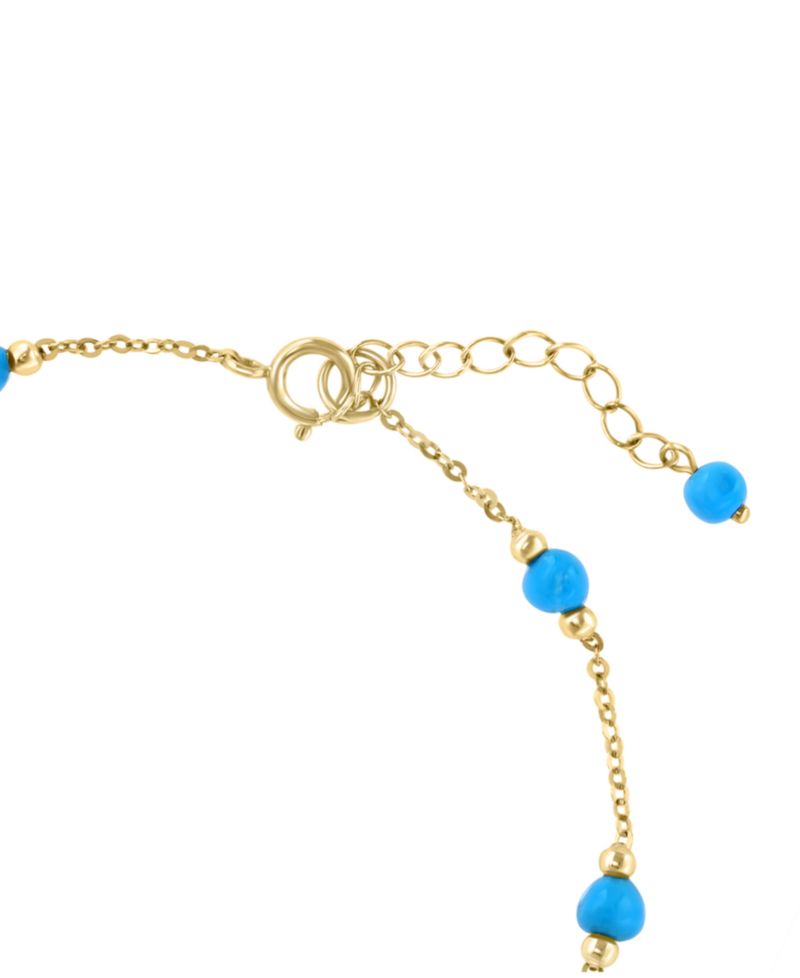 Turquoise (3.5mm) Bracelet in 14k Yellow Gold