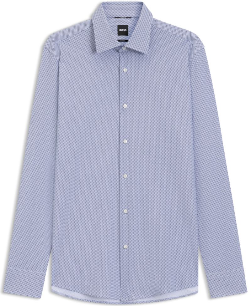 BOSS by Men's Printed Performance-Stretch Fabric Slim-Fit Dress Shirt