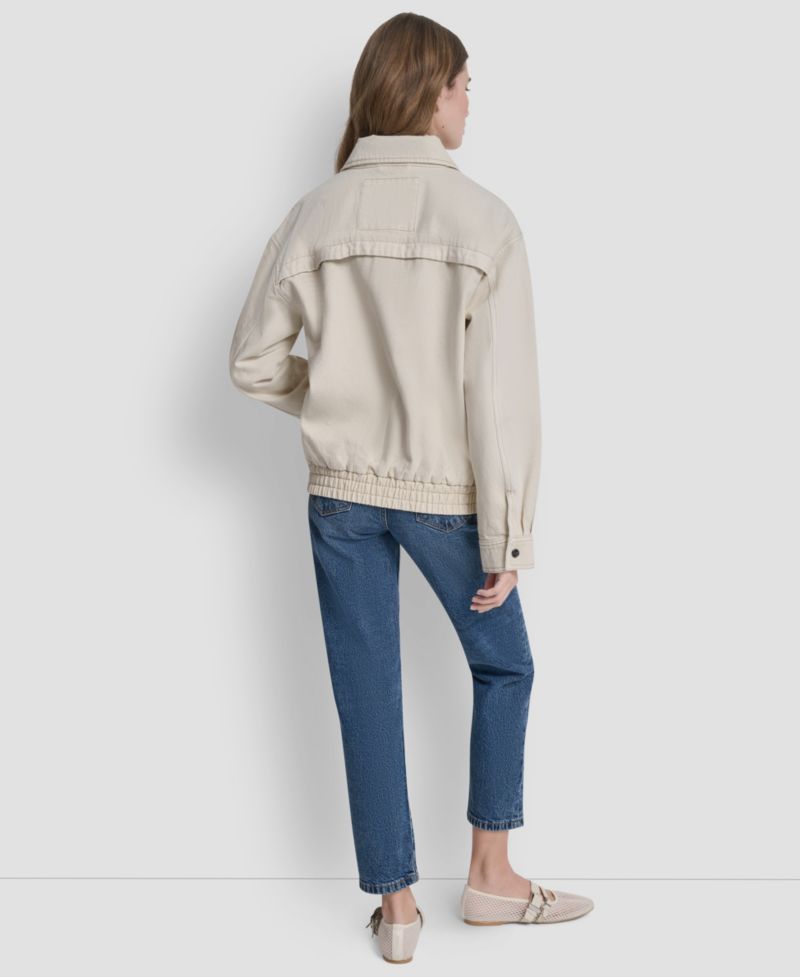 Women's Denim Bomber Coat