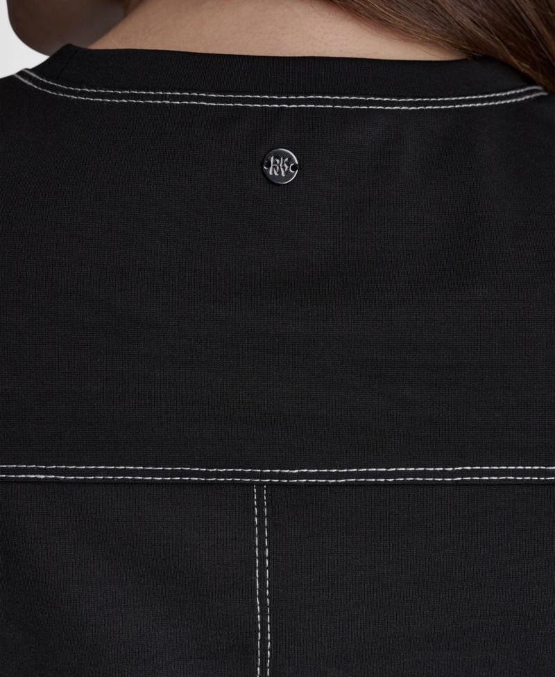 Women's City Ponte Knit Cap-Sleeve Crew Neck Top