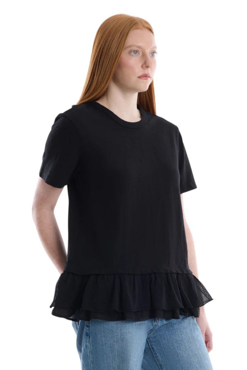 Women's Short Sleeve Mixed Media Tee