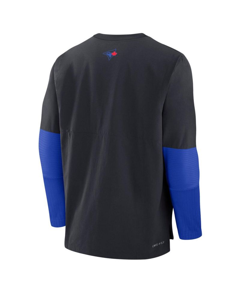 Men's Black Toronto Blue Jays Authentic Collection City Connect Lightweight Player Tri-Blend Performance Long Sleeve T-Shirt