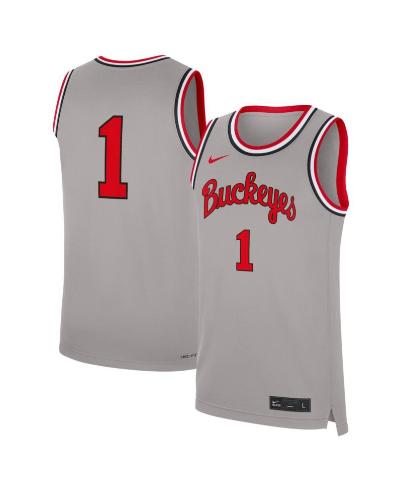 Men's 1 Gray Ohio State Buckeyes Alternate Replica Basketball Jersey