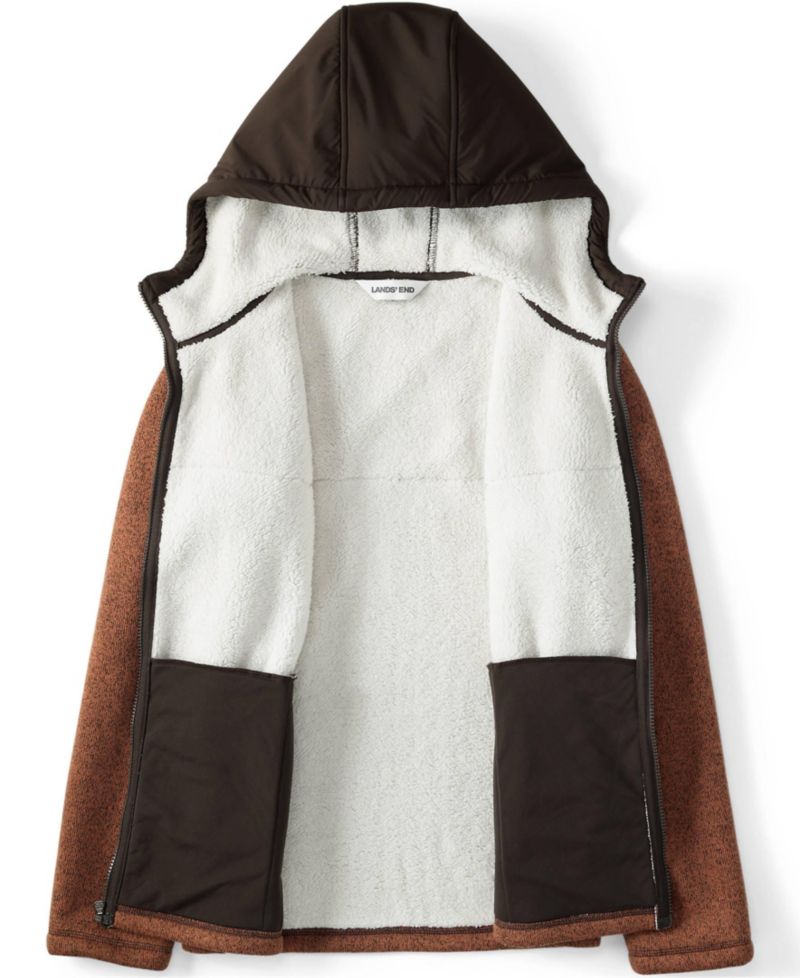 Men's Sweater Fleece Mixed Media Full Zip Jacket