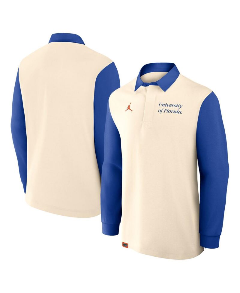 Men's Cream/Royal Florida Gators Rugby Long Sleeve Shirt