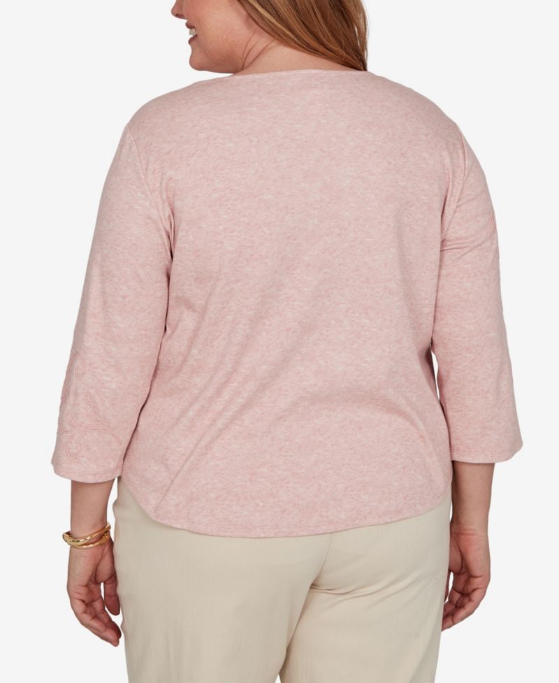 Plus Size Camden Market Tonal Floral Soutache Knit Top