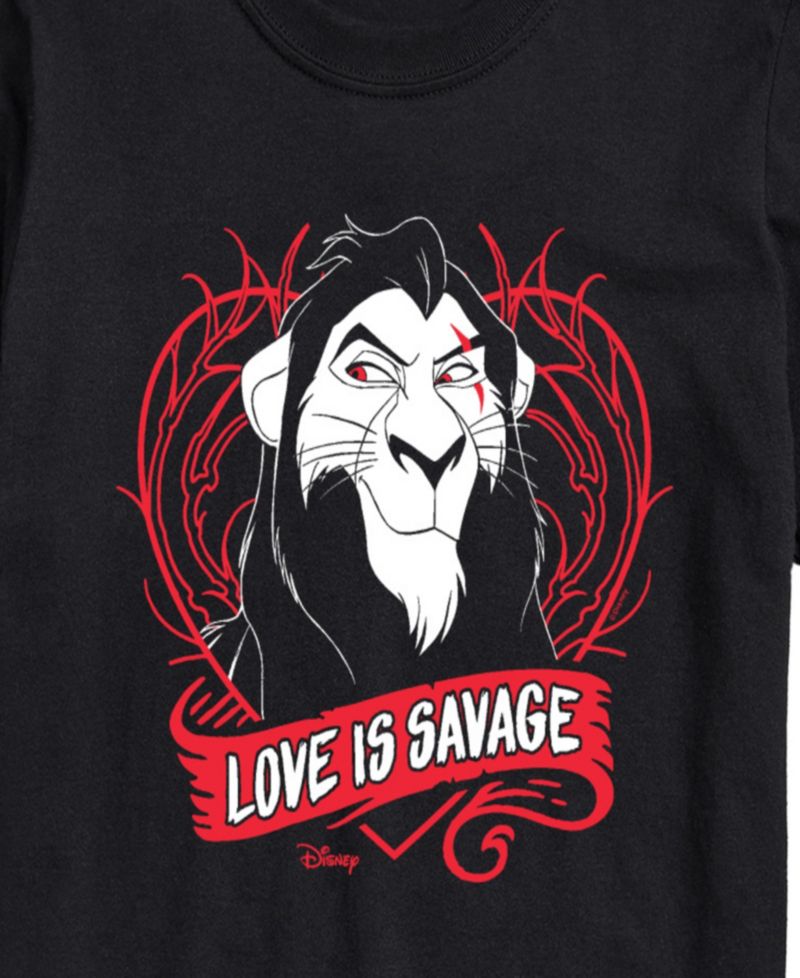 Men's Disney Villains Love Is Savage Printed Short-Sleeve Graphic T-Shirt