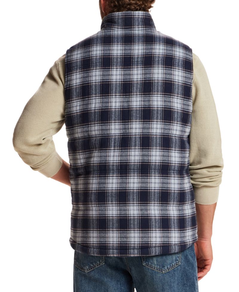 Men's Sherpa Plaid Flannel Vest