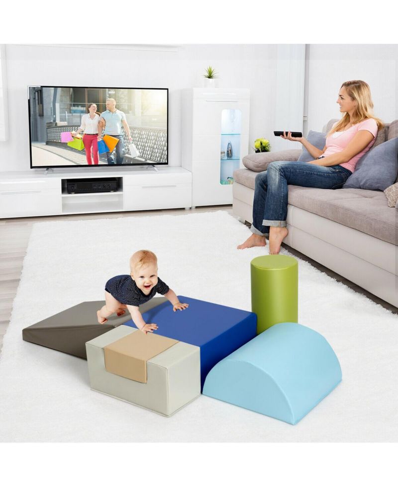 Baby & Toddler Soft Foam Indoor 6-Piece Climb Crawl Play Set