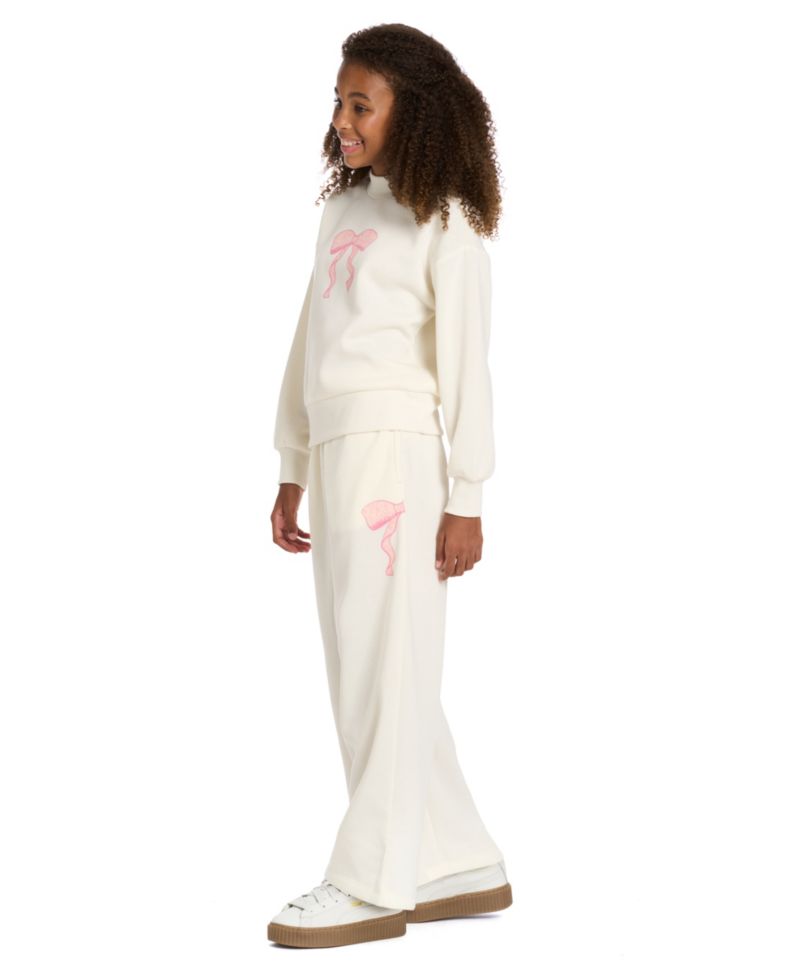 Toddler Girls' 2T-4T Ruffle Trim Sweatshirt and Wide-Leg Pants, 2-Piece Set