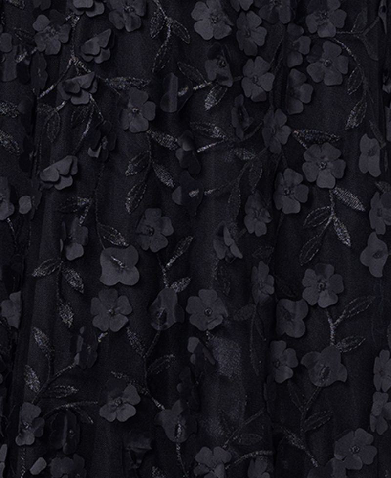 Women's Mesh-Cutout Flower Gown