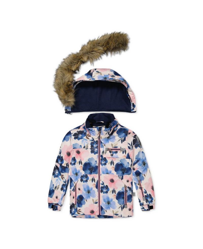 Girls' 4-16 Play Watercolor Flower Print Technical Jacket and Pants, 2-Piece Set