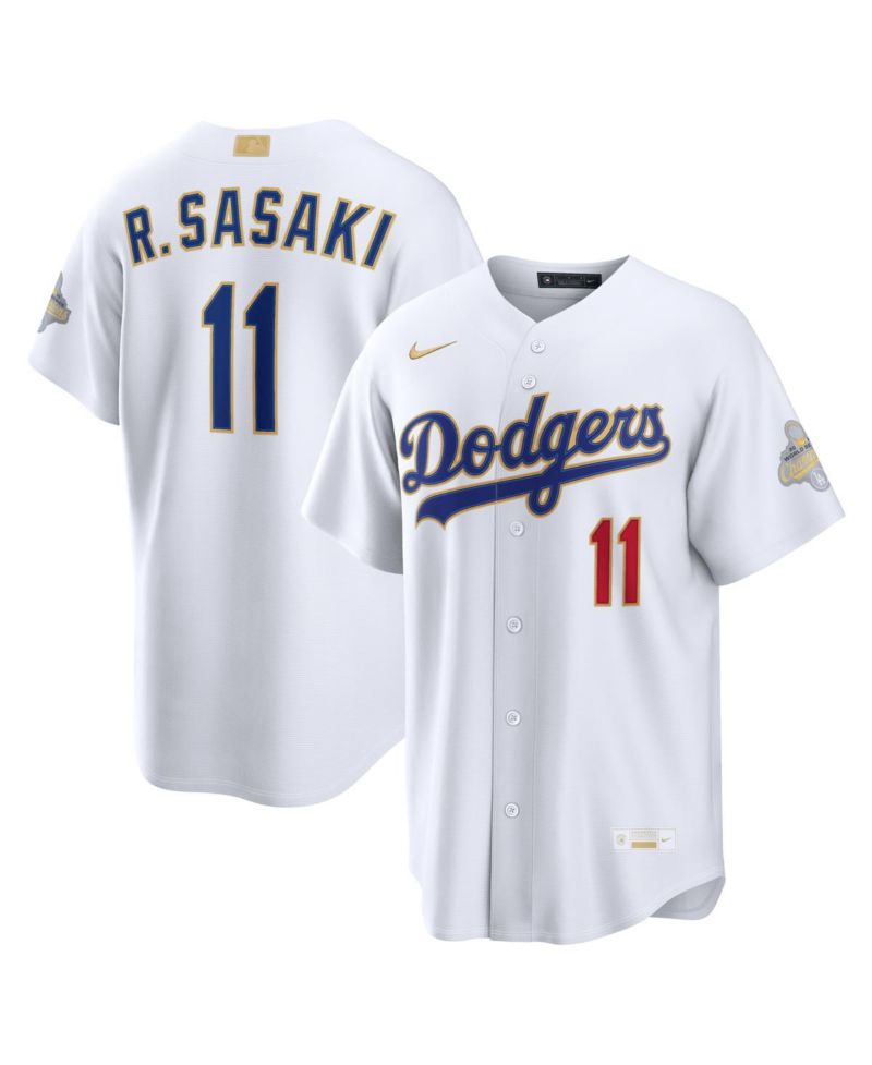Men's Roki Sasaki White Los Angeles Dodgers 2026 Gold Collection Stadium Jersey