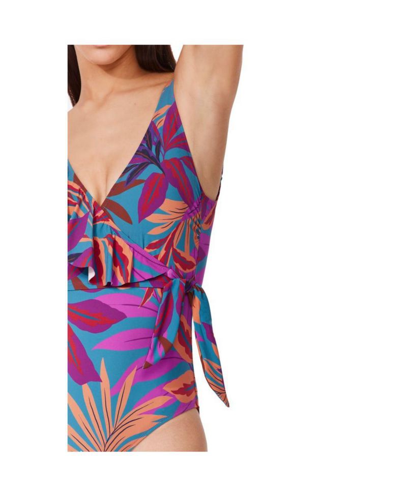 Women's Plantopia V-Neck Surplice Ruffle One Piece