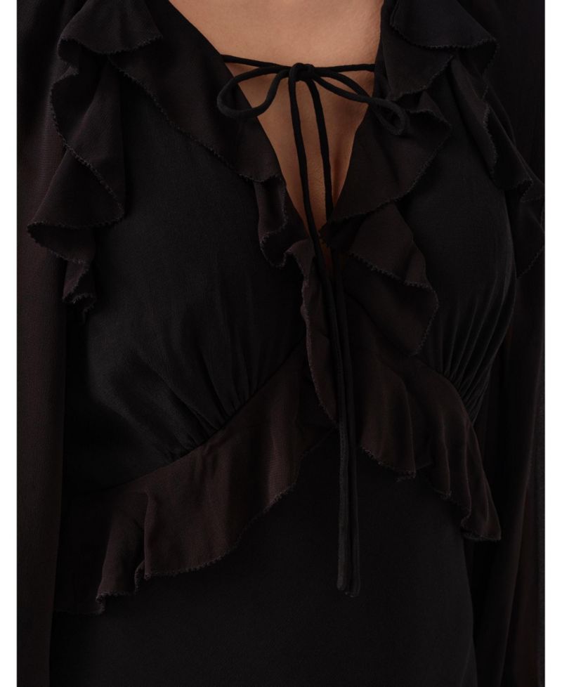 Women's Naomi V-Neck Long-Sleeve Midi Dress