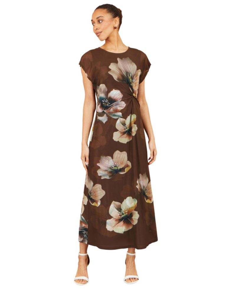 Women's Mesh Floral Maxi Dress