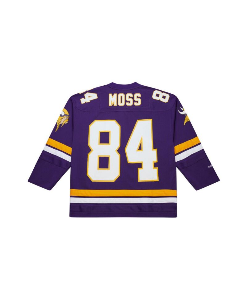 Men's Randy Moss Purple Minnesota Vikings Maxed Out Fashion Hockey Jersey