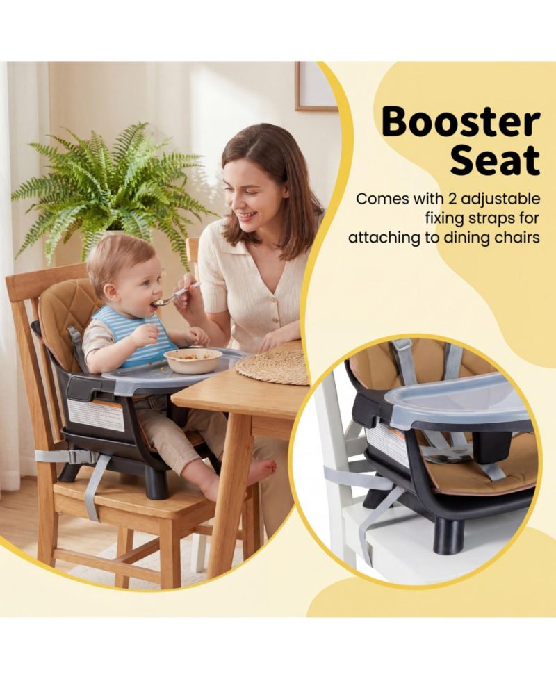9-in-1 Convertible High Chair with Harness and Waterproof Cushion