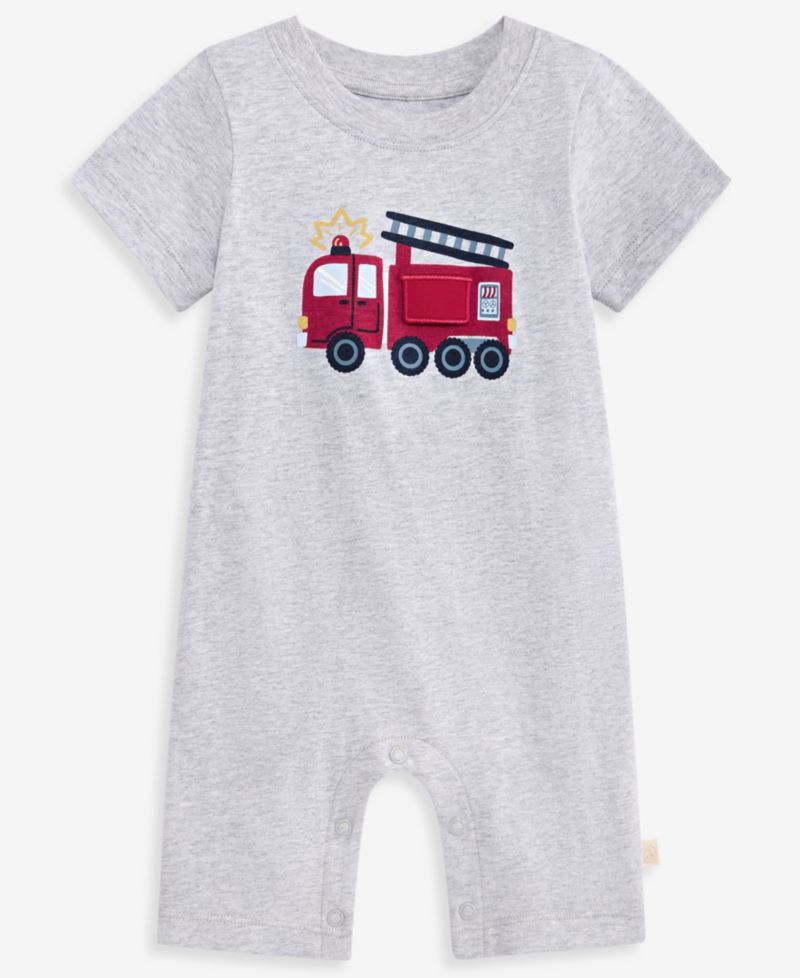 Baby Boys' 0M-24M Firetruck Cotton Romper