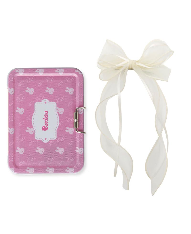 Girls Organza Double Ribbon Clip Gift Set with Tin Case