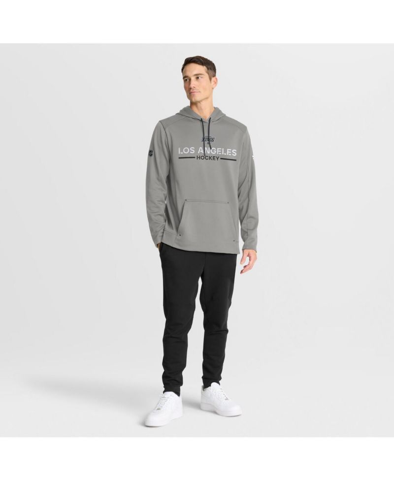 Men's Silver Los Angeles Kings Authentic Pro Rink Hoodie