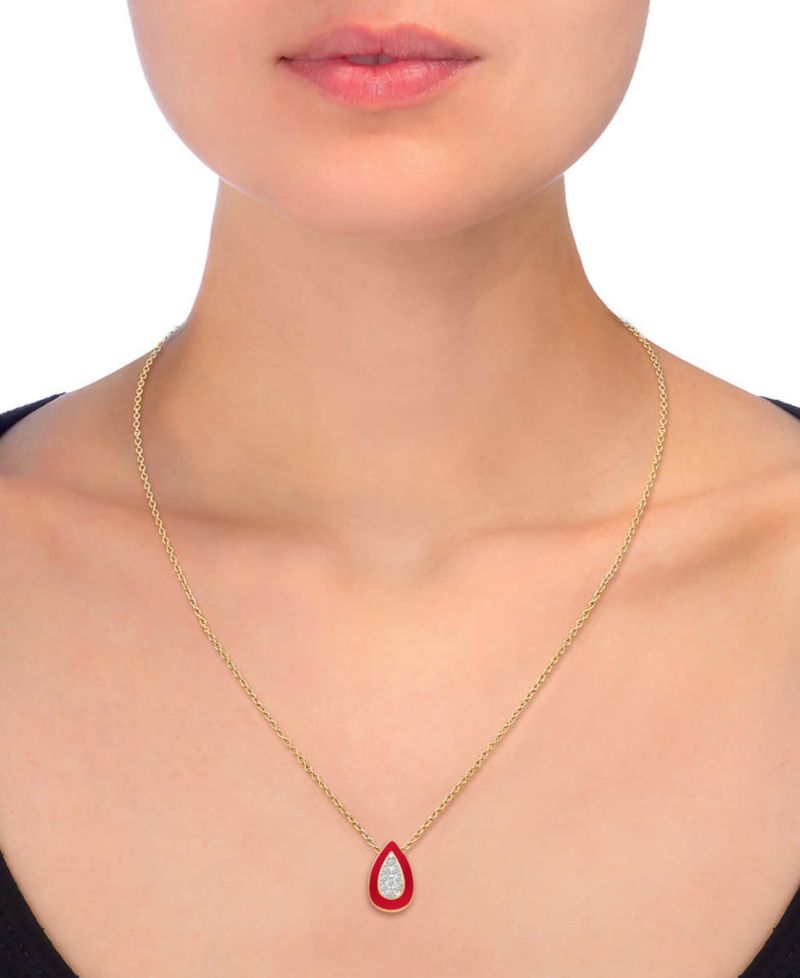 Crystal Enamel Necklace and Earring Set, 2-Piece