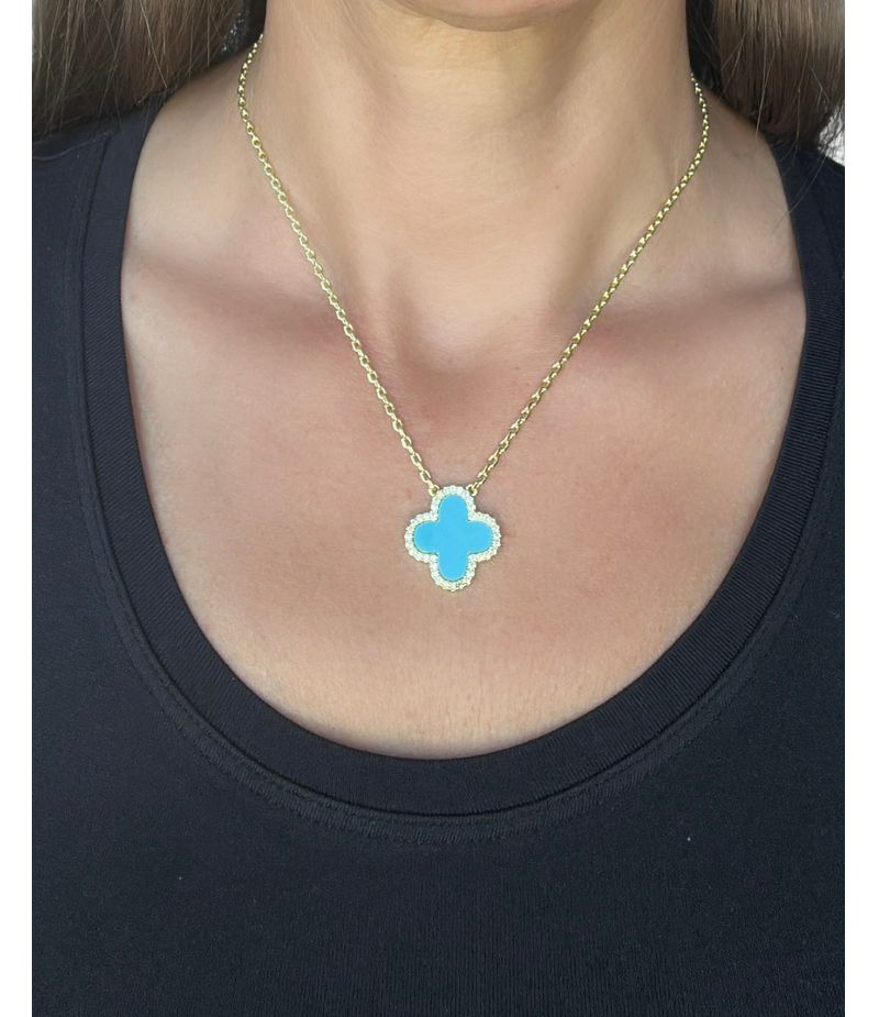 Flower Solitaire Pendant with CZ Surround