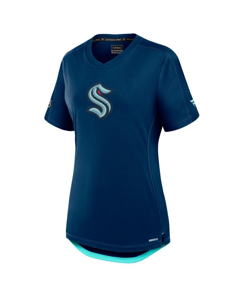 Women's Deep Sea Blue Seattle Kraken Authentic Pro Rink T-Shirt