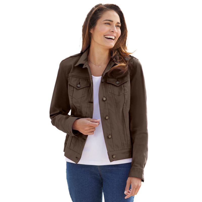 Women's Plus Size Stretch Denim Jean Jacket