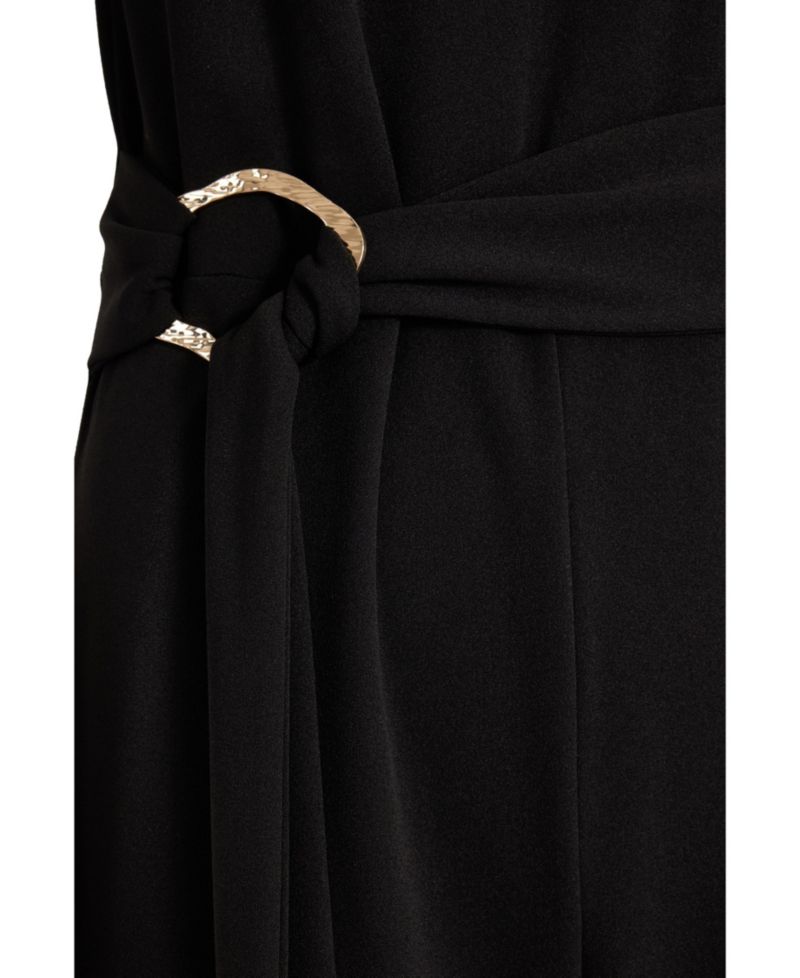 Women's Scuba Crepe Sleeveless Jumpsuit - Red