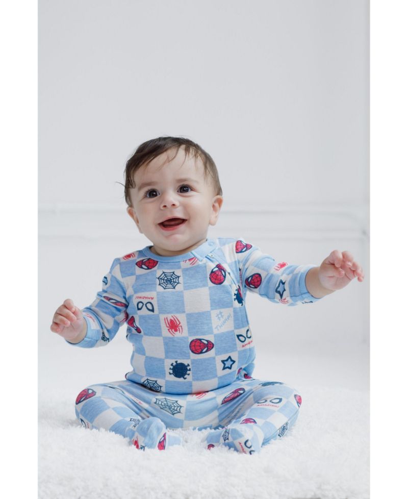 Baby Boys Marvel 2 Pack Zip Up Sleep N' Play Coveralls