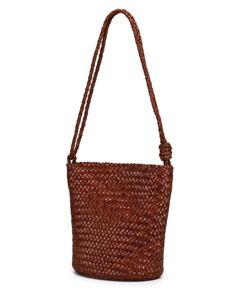 Reed Mini Woven Bucket Crossbody Bag