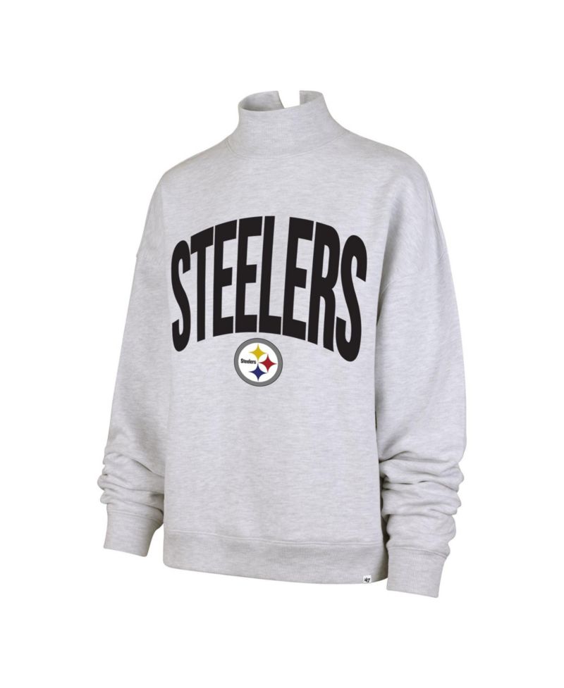 Women's '47 Gray Pittsburgh Steelers Subtle Muse Mock Neck Sweatshirt