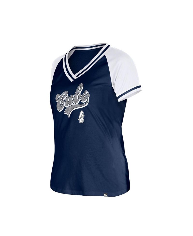 Women's Navy Chicago Cubs Gameday V-Neck T-Shirt