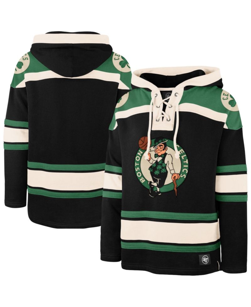 Men's Black Boston Celtics Logo Superior Lacer Hoodie
